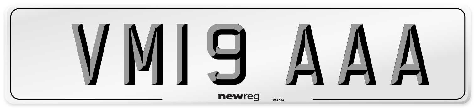 VM19 AAA Number Plate from New Reg
